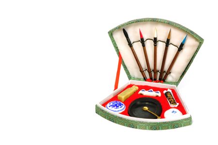 This is chinese traditional four treasures of the study child learning writing and traditional culture by using this in schoolの写真素材