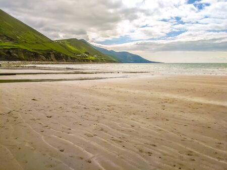 Irish Beach with View on Sea and Hillsの写真素材
