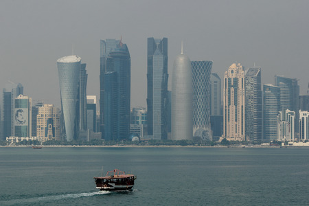 Westbay,Doha/Qatar- 01 January 2019: Doha Qatar west bay skyline.