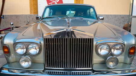 Doha,Qatar: 4 March 2020: 1980 rolls royce silver shadow ii classic car car
