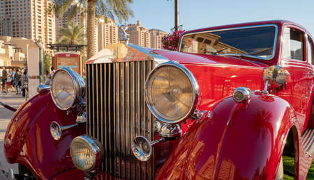 Doha,Qatar- 30 March 2020: 1936 Rolls royce phantom iii classic car