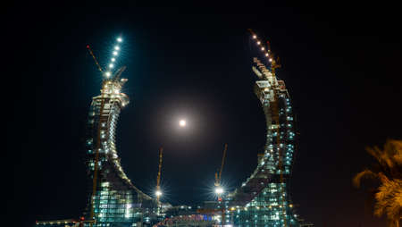 Night shot of Beautiful City Scape of new City lusail. developing city