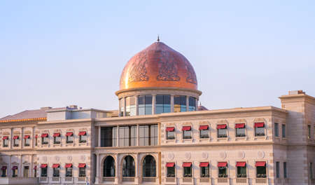 DOHA, QATAR - 09 September 2020: The square in the Katara Cultural Village on a hot summer dayのeditorial素材