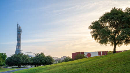 Doha, Qatar: December 18, 2021 : Aspire park during the morning.