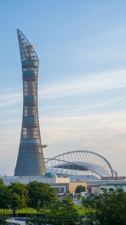 Doha, Qatar: December 18, 2021 : Aspire park during the morning.