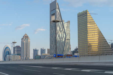 Lusail, Qatar- 19 October 2021: The beautiful newly developing city lusail skyline.