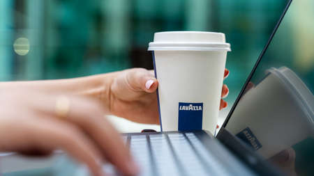Dubai, united arab emirates-March 03,2022: lifestyle image with lavazza coffee cups