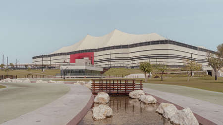 Al Khor, Qatar- March 03 2022:One of the venues of FIFA WORLDCUP 2022, Al Bayt Stadiumのeditorial素材