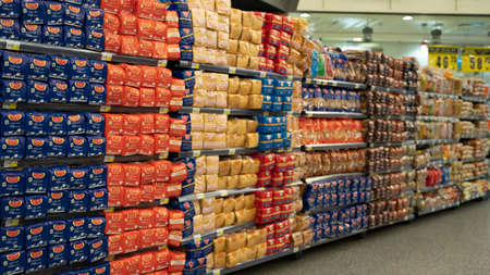Doha,Qatar- May 14,2022 : Bread items at a super market.