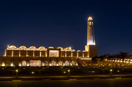 Doha, Qatar- March 03,2022: One of the beautiful mosque in Qatar. State Grand Mosque of Qatar