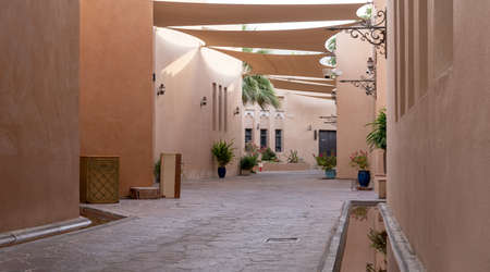 katara, Qatar- May 15,2022 :The streets of the Katara Cultural Village on a hot summer day