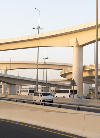 Doha, Qatar- may 15, 2022 : Sabah al corridor intersection near gharrafa.