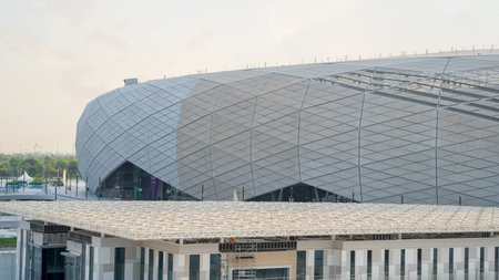 Doha,Qatar- October 10,2022: Education City Stadium is a football stadium which is located in Al Rayyan, Qatar, and was built as a venue in time for the upcoming 2022 FIFA World Cup held in Qatar.のeditorial素材