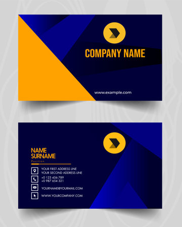 Modern Business template cards design, creative vector blue red Black Company business card Design, Front or back side Visiting card Design.のイラスト素材