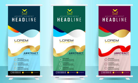 Business Roll Up Banner, Standee Design Banner, Corporate digital Roll Up , Modern Vector Banner,...