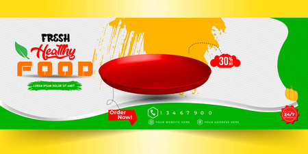 Food Template and Restaurant Web Banner, Burger banner design, Food Design Banner, Fast Food digital template, Vector Template design, Delicious Food Restaurant Banner.のイラスト素材