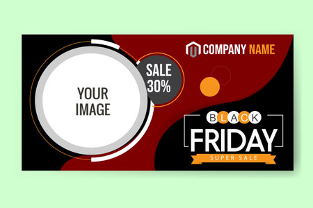 Black Friday colorful banner background design, Friday Big Offer Sell Banner Designのイラスト素材