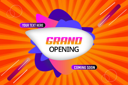 Grand Opening Coming soon background Banner Design, Sale Opening Poster Illustrations Shape, Business Promotion Ad Posterのイラスト素材