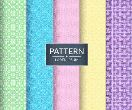 Geometric textile floral pattern background. Seamless geometric stylish pattern texture. Line Circle seamless ornamental elegant patterns. Abstract geometric hexagonal 3d cubes.のイラスト素材