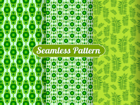 seamless floral pattern's set of collection ornaments. hand drawn abstract botanic leaves background. Endless textile texture used for printing retro fabric pattern design.のイラスト素材