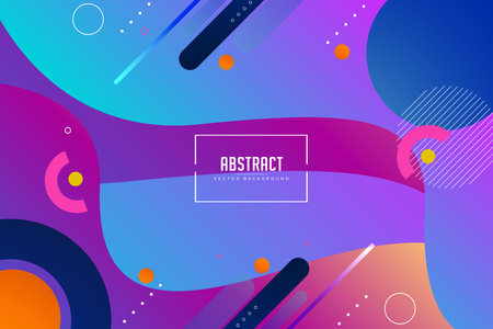 abstract purple geometric background with fluid shapes banner design. geometric abstract gradient Colorful background with different wavy shapes.のイラスト素材