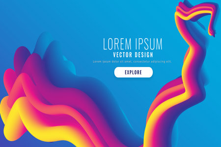 geometric abstract gradient Colorful background with different wavy shapes. abstract purple geometric background with fluid shapes banner design.のイラスト素材