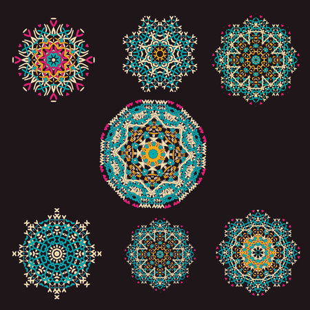 Beautiful mandala ornament design with geometric circle element made in vector Realistic Luxury mandala background beautiful mandala design illustrationのイラスト素材