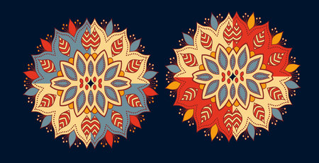 Beautiful mandala ornament design with geometric circle element made in vector Realistic Luxury mandala background beautiful mandala design illustrationのイラスト素材