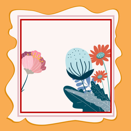 Abstract floral art background vector. Flower style wallpaper with botanical leaves Organic shapes Watercolor. Floral flowers border seamless pattern style on white background.のイラスト素材