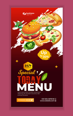 Creative fast food and restaurant roll up banner templateのイラスト素材