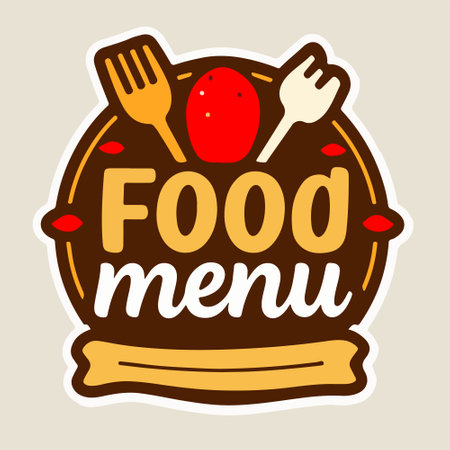 Food menu label, badge, sticker, design element. Food menu.のイラスト素材
