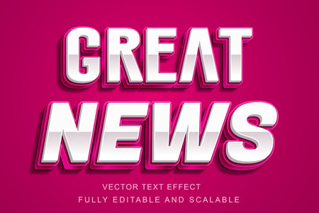 Great News 3d text effect, editable text effect, vectorのイラスト素材