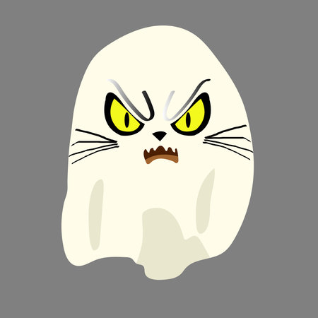 Funny cartoon ghost. Vector illustration of halloween ghost.のイラスト素材