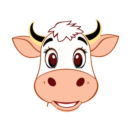 Cute cow cartoon icon. Animal farm and nature theme. Isolated design. Vector illustrationのイラスト素材