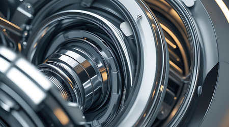 3d rendering of abstract technology concept. Automotive gear wheel background.の素材