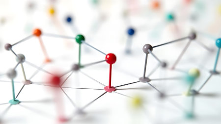 Molecular structure. 3d illustration. Abstract background with colorful molecules.の素材