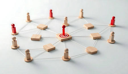 Conceptual image of social network. 3d illustration. Network and communication.の素材