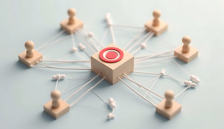 Conceptual image of social network. 3d render illustration.の素材
