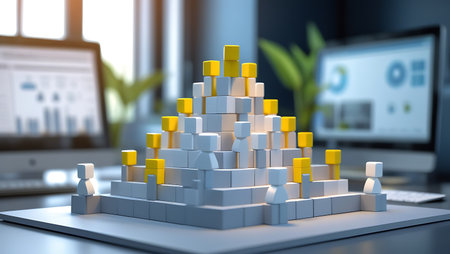 Modern Corporate Strategy, Digital Business Solutions and Professional Teamwork Conceptの素材