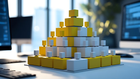 Modern Corporate Strategy, Digital Business Solutions and Professional Teamwork Conceptの素材