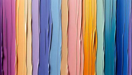 Colorful torn paper strips background. 3d rendering, 3d illustration.の素材