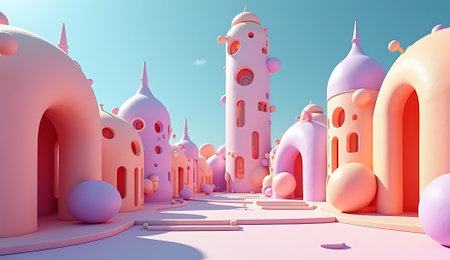3d render of a children's castle in the shape of a houseの素材