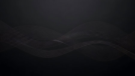 Abstract wavy lines on black background. 3D rendering illustration.の素材
