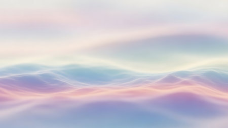 abstract water background with smooth waves in pastel pink and blue colorsの素材