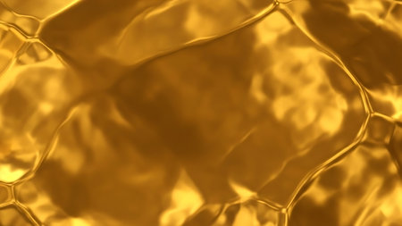 Golden foil texture. Abstract background. 3d rendering, 3d illustration.の素材