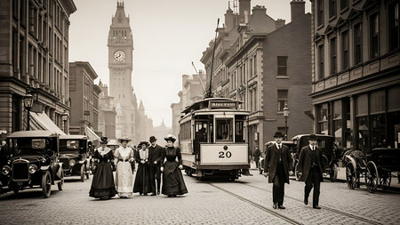 Vancouver old town street view, Vancouver, Americaの素材