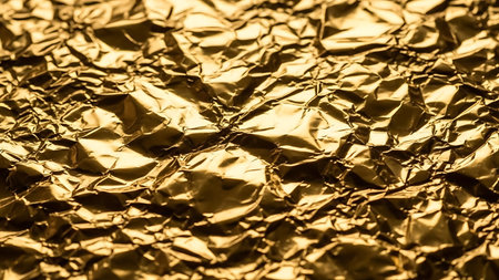 Shiny golden foil texture background for design with copy space for text or image.の素材