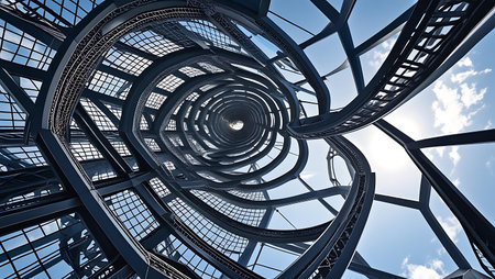 3D illustration of abstract geometric composition,digital art works..の素材