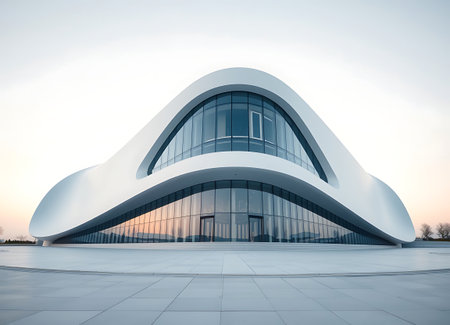 Architectural landscape of Heydar Aliyev Center in Beijing, China.の素材