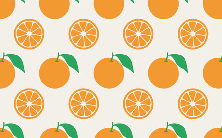 vibrant orange citrus illustration, geometric fruit wallpaper, fresh organic food pattern.